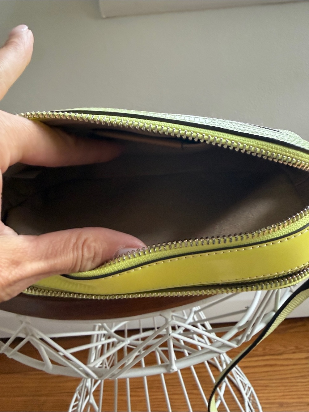 Tory Burch Lime Green Raffia Crossbody Camera Bag with Braided Strap - Picture 6 of 11